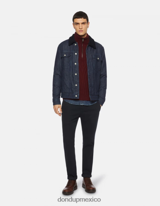 prugna DONDUP hombres Jersey regular fit de lana con cuello alto vestir D0VXD894