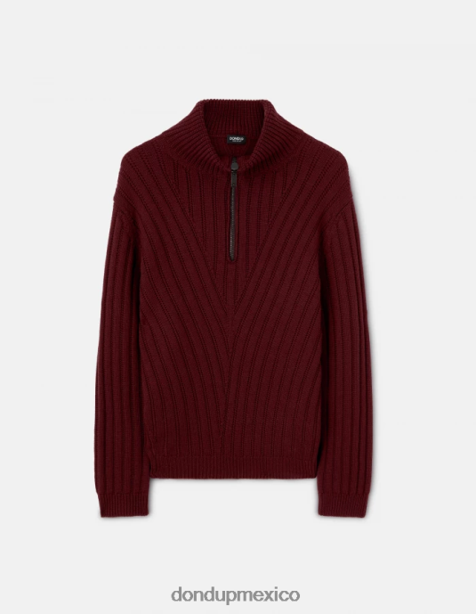 prugna DONDUP hombres Jersey regular fit de lana con cuello alto vestir D0VXD894