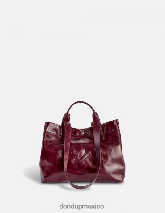 prugna DONDUP mujer bolso shopper de cuero brillante accesorios D0VXD494