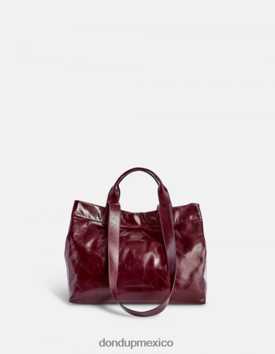 prugna DONDUP mujer bolso shopper de cuero brillante accesorios D0VXD494