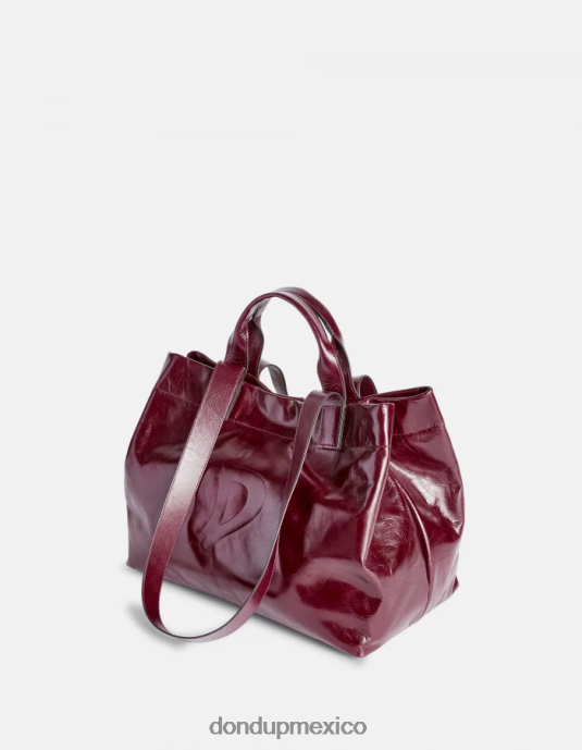 prugna DONDUP mujer bolso shopper de cuero brillante accesorios D0VXD494