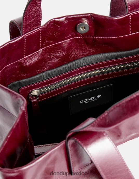 prugna DONDUP mujer bolso shopper de cuero brillante accesorios D0VXD494