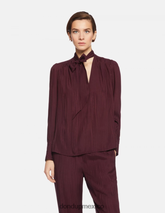 prugna DONDUP mujer camisa regular fit en mezcla de seda vestir D0VXD269