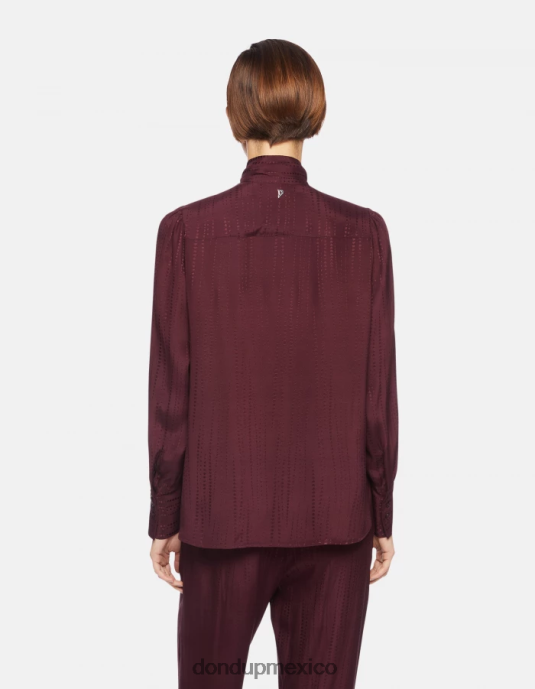 prugna DONDUP mujer camisa regular fit en mezcla de seda vestir D0VXD269