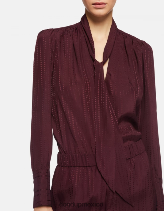 prugna DONDUP mujer camisa regular fit en mezcla de seda vestir D0VXD269