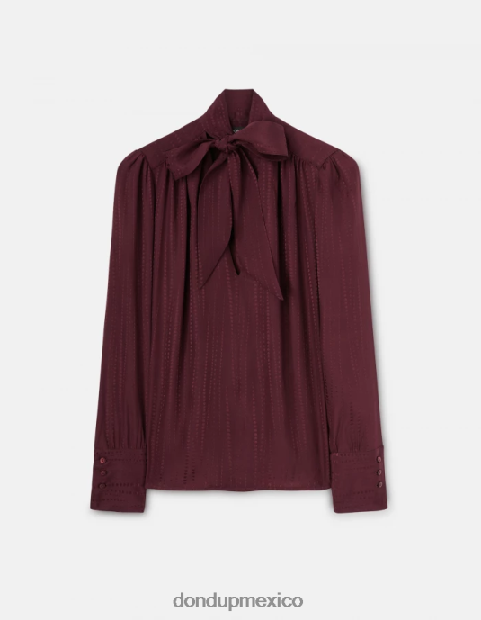 prugna DONDUP mujer camisa regular fit en mezcla de seda vestir D0VXD269