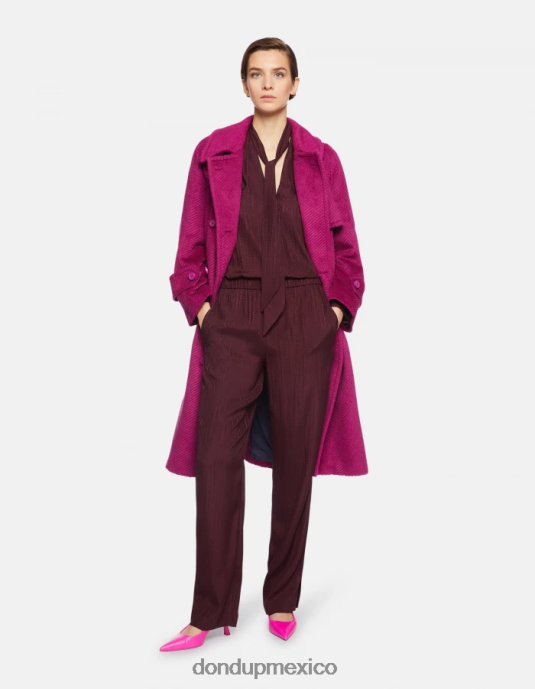 prugna DONDUP mujer camisa regular fit en mezcla de seda vestir D0VXD269