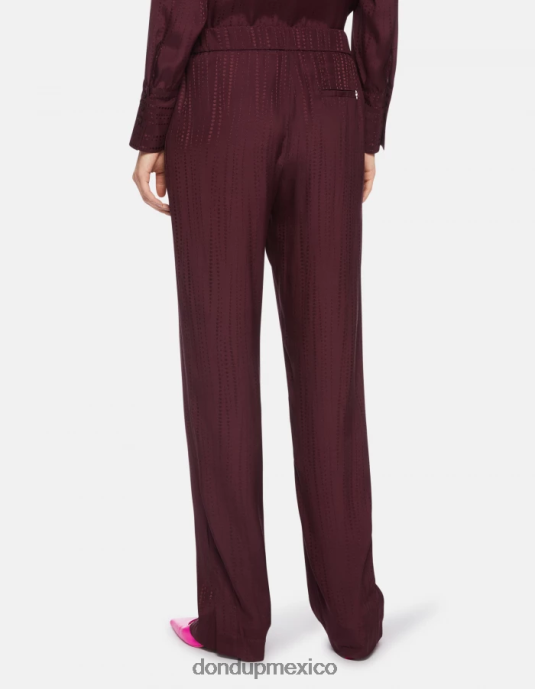 prugna DONDUP mujer pantalones estilo pijama Grace en mezcla de seda vestir D0VXD211