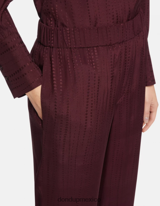 prugna DONDUP mujer pantalones estilo pijama Grace en mezcla de seda vestir D0VXD211