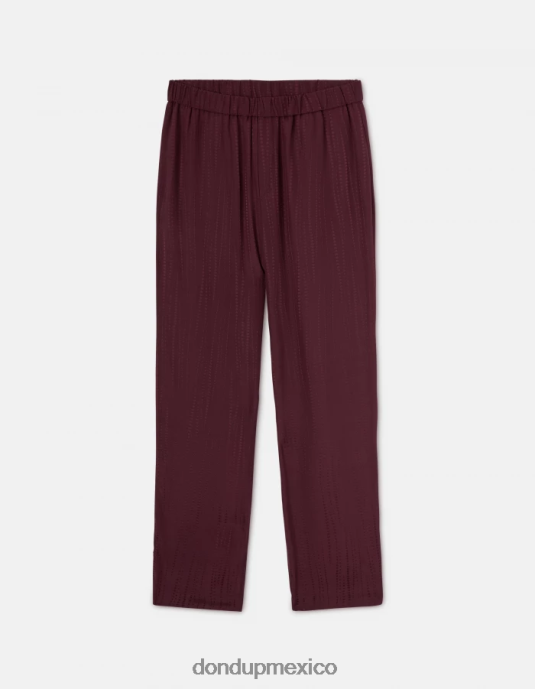 prugna DONDUP mujer pantalones estilo pijama Grace en mezcla de seda vestir D0VXD211