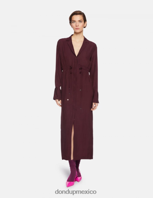 prugna DONDUP mujer vestido largo en mezcla de seda vestir D0VXD281