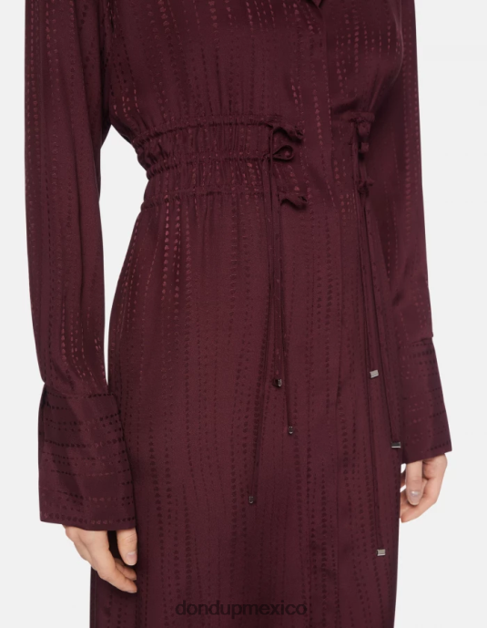 prugna DONDUP mujer vestido largo en mezcla de seda vestir D0VXD281