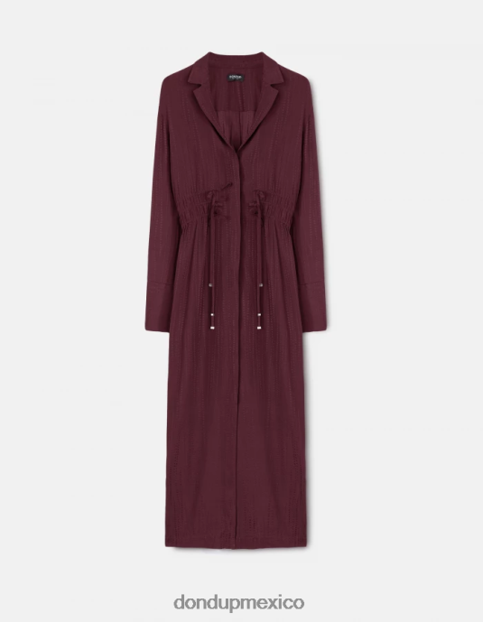 prugna DONDUP mujer vestido largo en mezcla de seda vestir D0VXD281