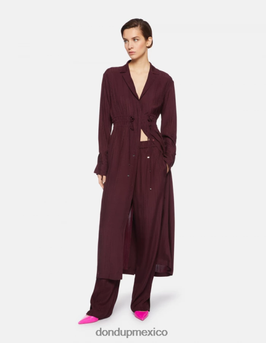 prugna DONDUP mujer vestido largo en mezcla de seda vestir D0VXD281