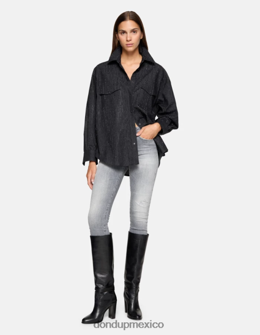 topo DONDUP mujer Vaqueros súper ajustados iris en denim elástico vestir D0VXD18