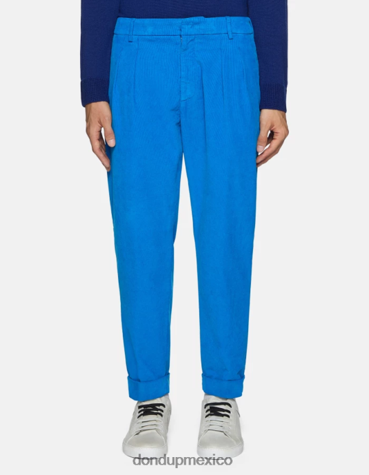 turquesa DONDUP hombres pantalones oscar carrot-fit de terciopelo vestir D0VXD737
