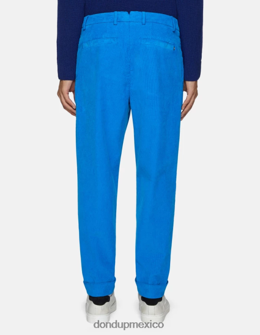 turquesa DONDUP hombres pantalones oscar carrot-fit de terciopelo vestir D0VXD737