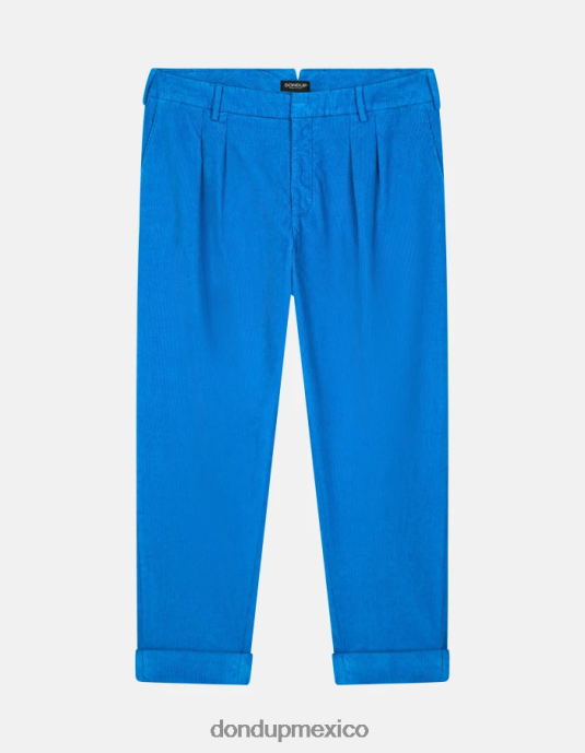 turquesa DONDUP hombres pantalones oscar carrot-fit de terciopelo vestir D0VXD737