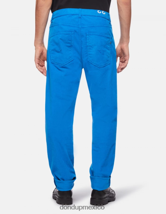 turquesa DONDUP hombres pantalones paco holgados de terciopelo de 34 pulgadas vestir D0VXD580