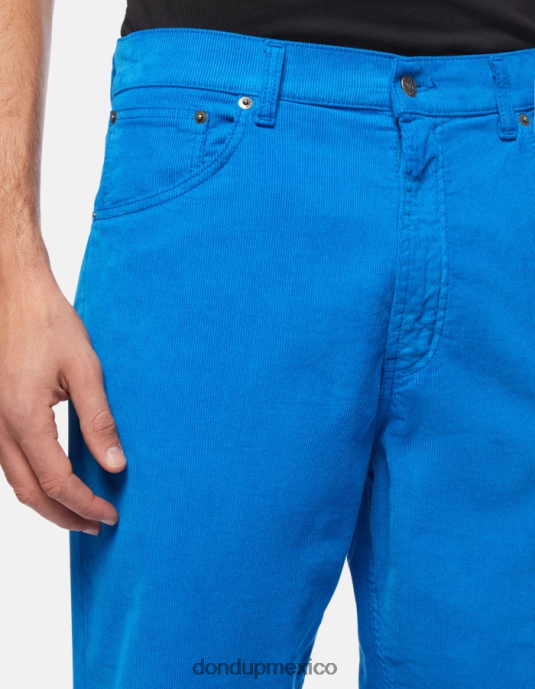 turquesa DONDUP hombres pantalones paco holgados de terciopelo de 34 pulgadas vestir D0VXD580