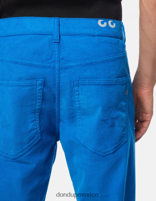 turquesa DONDUP hombres pantalones paco holgados de terciopelo de 34 pulgadas vestir D0VXD580