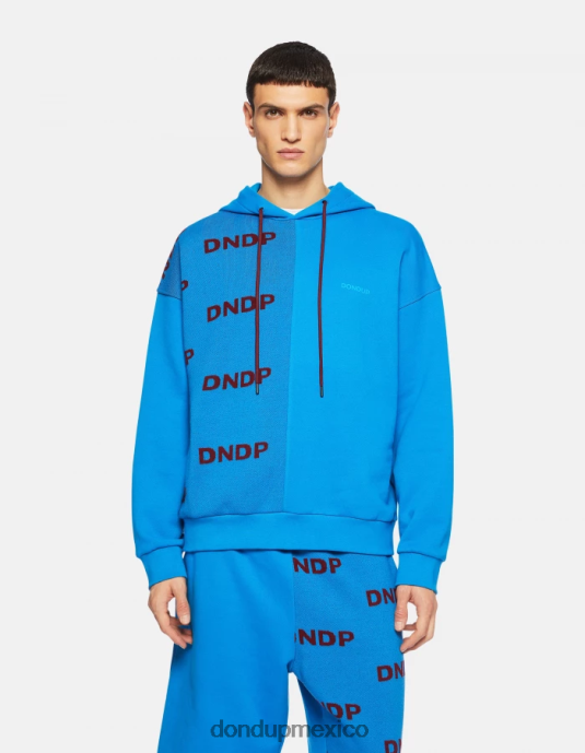 turquesa DONDUP hombres sudadera con capucha de gran tamaño vestir D0VXD835