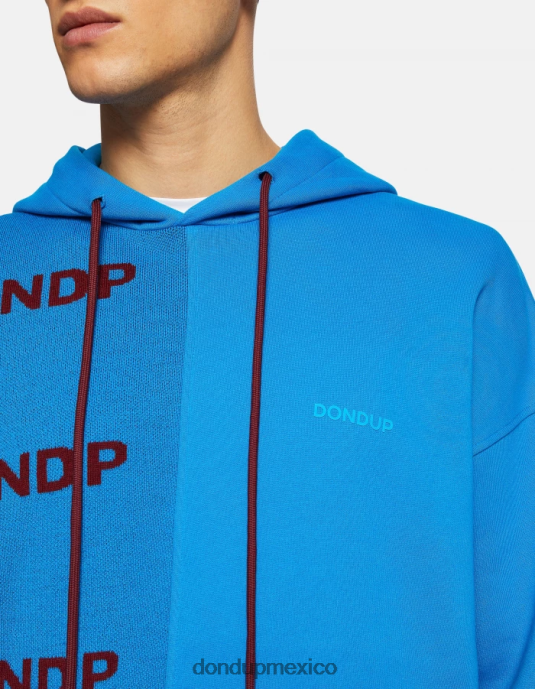 turquesa DONDUP hombres sudadera con capucha de gran tamaño vestir D0VXD835