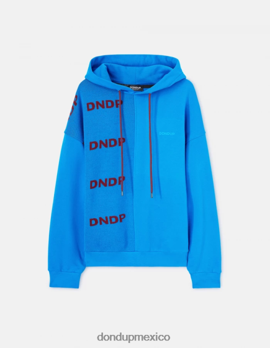 turquesa DONDUP hombres sudadera con capucha de gran tamaño vestir D0VXD835
