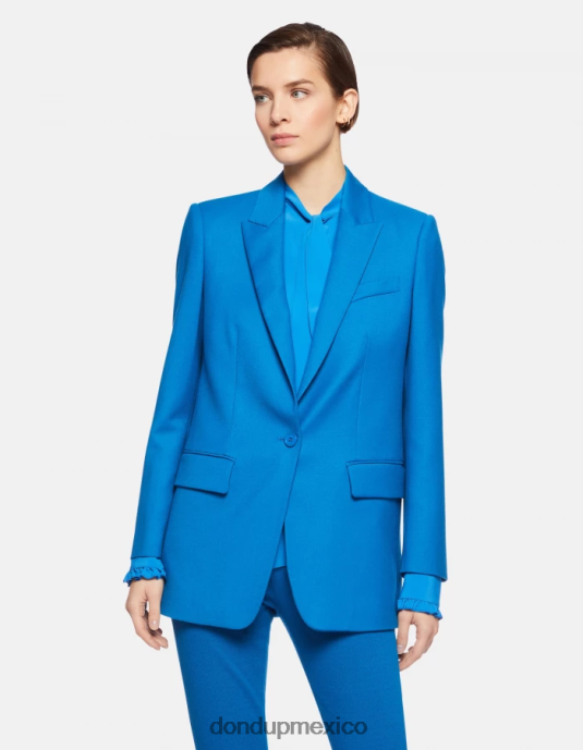 turquesa DONDUP mujer blazer de franela con botonadura simple vestir D0VXD386
