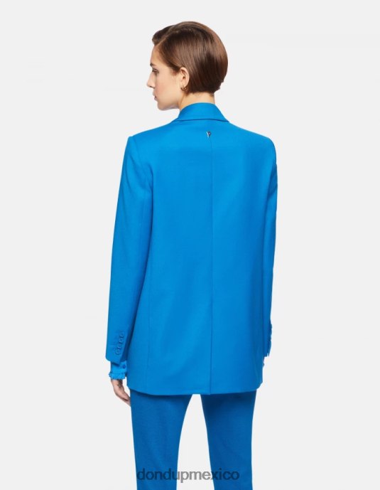 turquesa DONDUP mujer blazer de franela con botonadura simple vestir D0VXD386