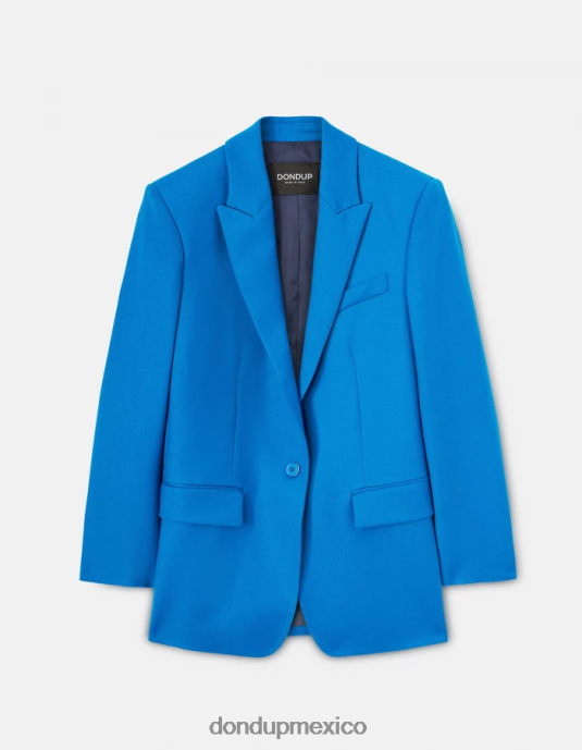turquesa DONDUP mujer blazer de franela con botonadura simple vestir D0VXD386