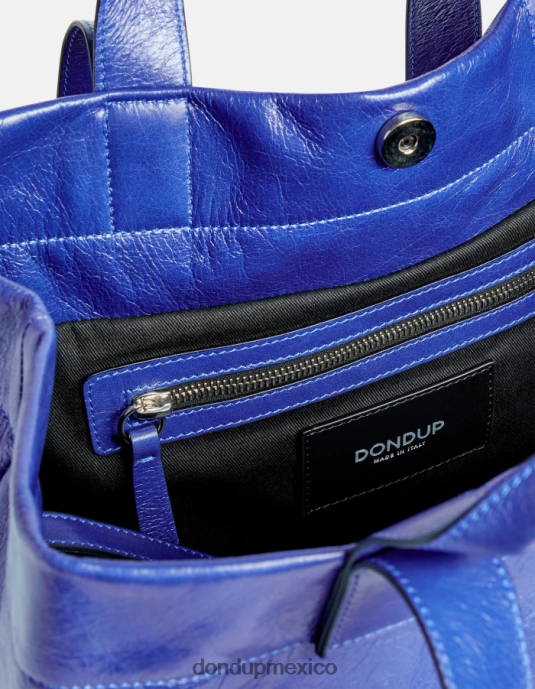 turquesa DONDUP mujer bolso shopper de cuero brillante accesorios D0VXD495
