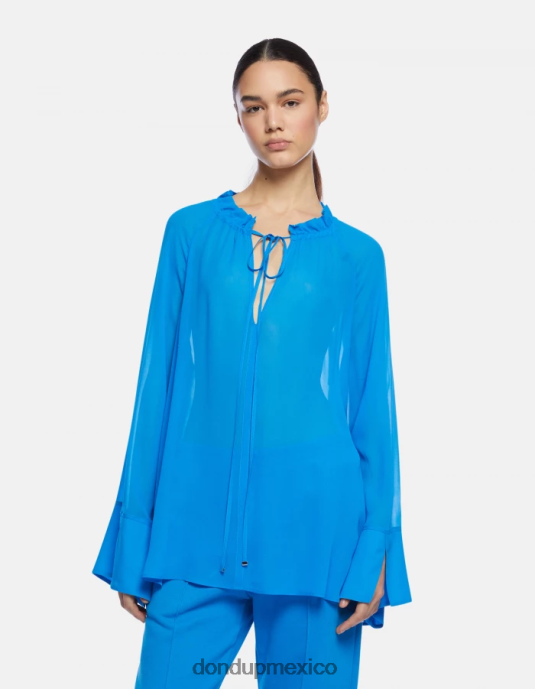 turquesa DONDUP mujer camisa regular fit de georgette vestir D0VXD261