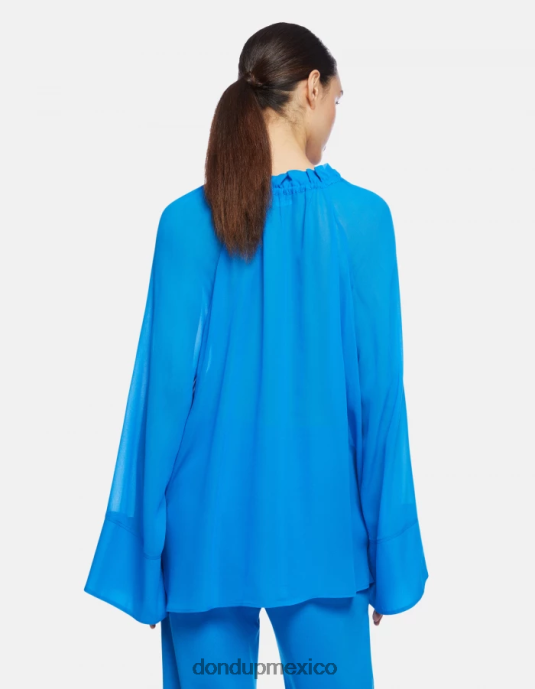 turquesa DONDUP mujer camisa regular fit de georgette vestir D0VXD261