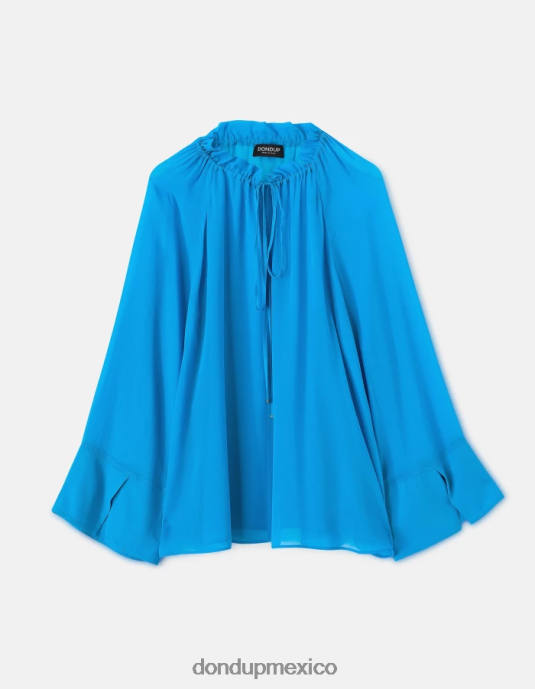 turquesa DONDUP mujer camisa regular fit de georgette vestir D0VXD261
