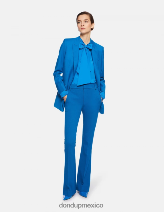 turquesa DONDUP mujer camisa regular fit en mezcla de seda vestir D0VXD262
