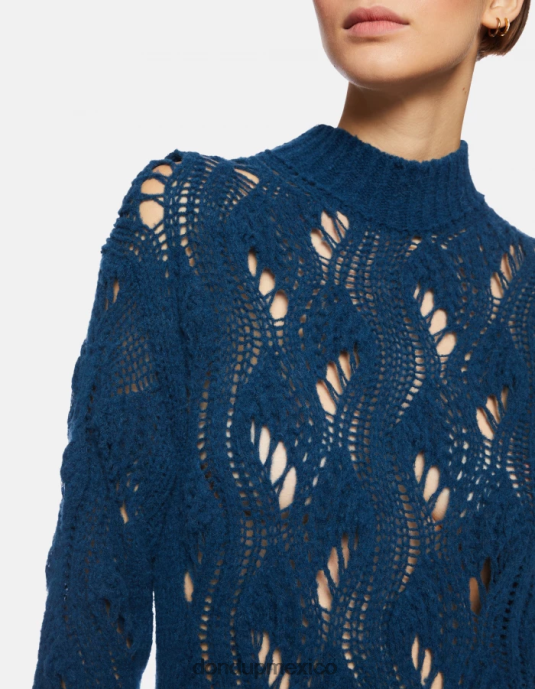 turquesa DONDUP mujer jersey de lana con cuello redondo vestir D0VXD319