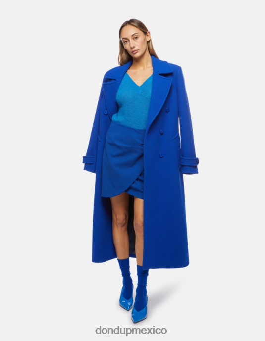 turquesa DONDUP mujer jersey de mohair con cuello en V vestir D0VXD302
