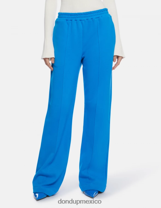 turquesa DONDUP mujer pantalones anchos de lana vestir D0VXD171