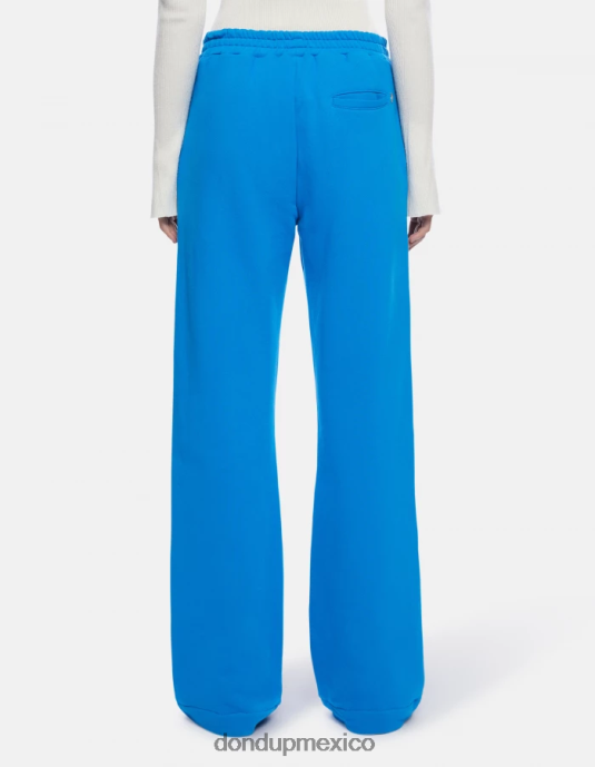 turquesa DONDUP mujer pantalones anchos de lana vestir D0VXD171