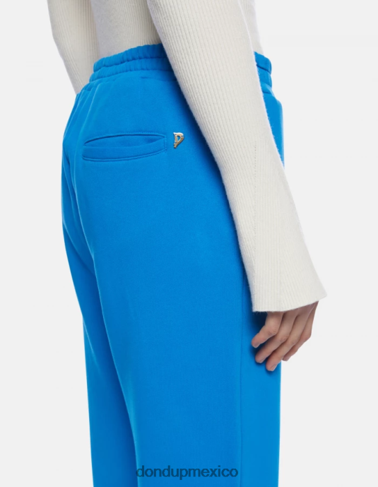 turquesa DONDUP mujer pantalones anchos de lana vestir D0VXD171