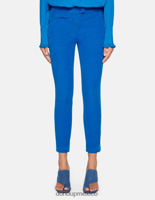 turquesa DONDUP mujer pantalones de terciopelo perfectos y ajustados vestir D0VXD155