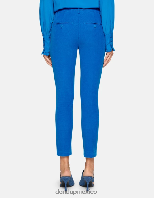 turquesa DONDUP mujer pantalones de terciopelo perfectos y ajustados vestir D0VXD155
