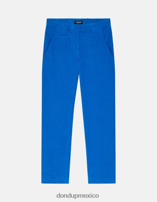 turquesa DONDUP mujer pantalones de terciopelo perfectos y ajustados vestir D0VXD155