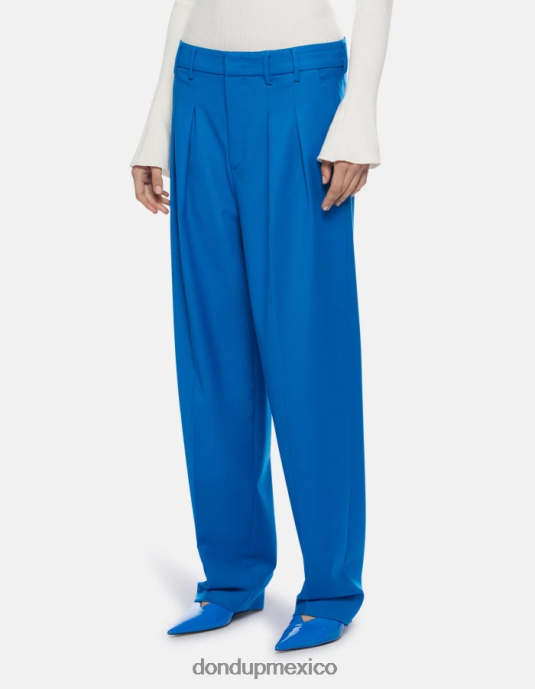 turquesa DONDUP mujer pantalones holgados de franela daly vestir D0VXD194