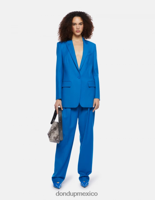 turquesa DONDUP mujer pantalones holgados de franela daly vestir D0VXD194
