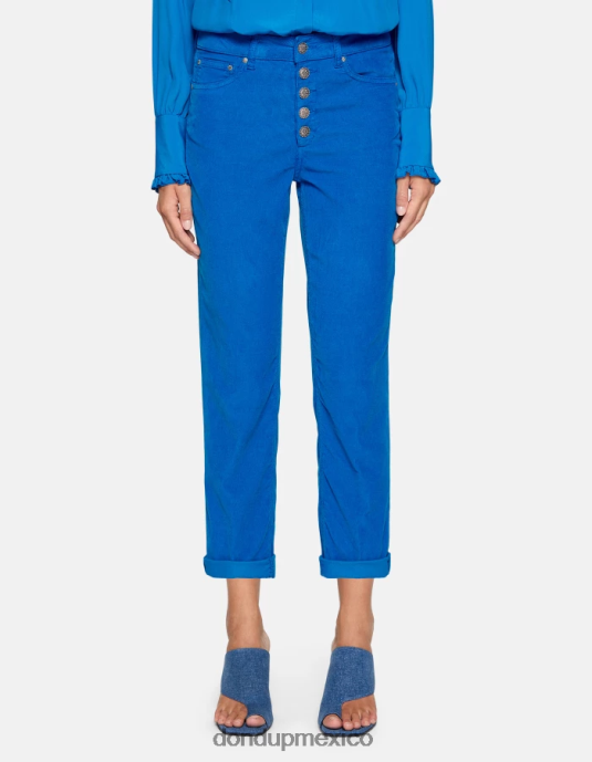 turquesa DONDUP mujer pantalones holgados de terciopelo koons vestir D0VXD75