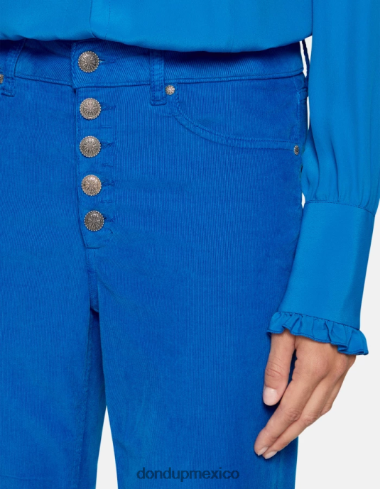 turquesa DONDUP mujer pantalones holgados de terciopelo koons vestir D0VXD75