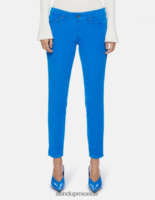 turquesa DONDUP mujer pantalones monroe ajustados de terciopelo vestir D0VXD14