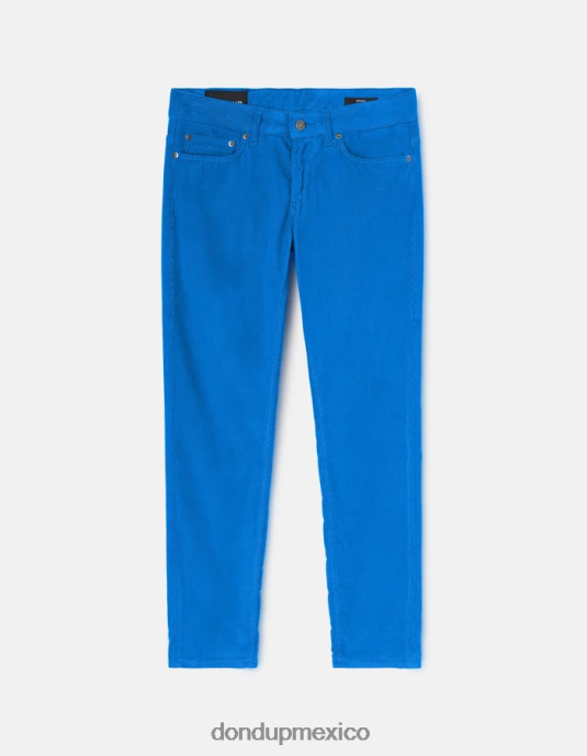 turquesa DONDUP mujer pantalones monroe ajustados de terciopelo vestir D0VXD14